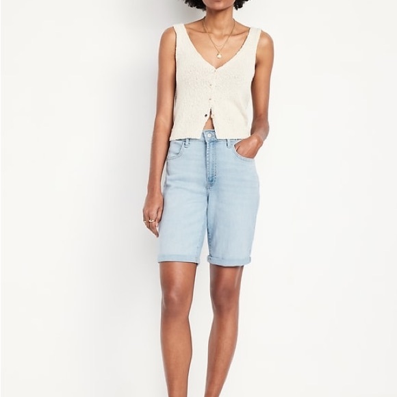 Old Navy Embroidered Light Blue Jean Shorts - Picture 12 of 14